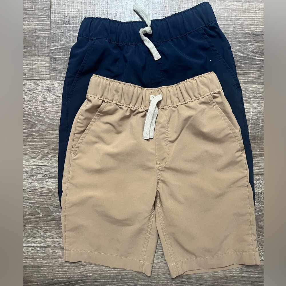 The Children’s Place Quick Dry Navy and Tan Elastic Shorts Set